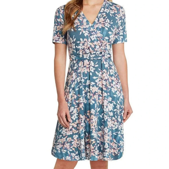 Matty M Women's Wrap Front Short Sleeve Dress Size XL LNC - Picture 1 of 6